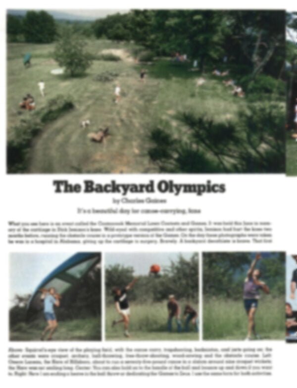 Backyard Olympics - The Inspiration For The First Ever Survival Game